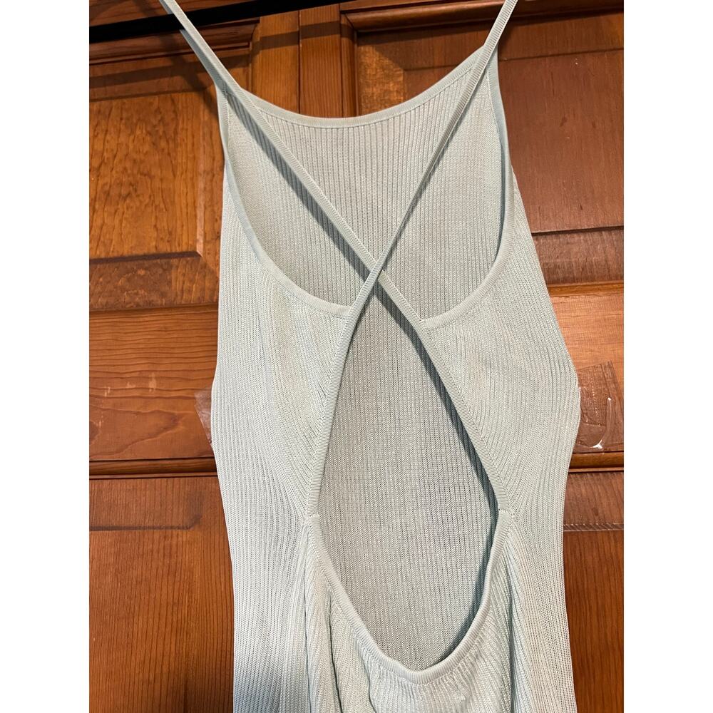 AUTEUR Women's Joan Open Back Rib Knit Maxi Dress Pale Mint Green Size M - Picture 11 of 16